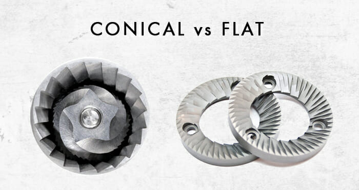 difference between a conical and a flat burr