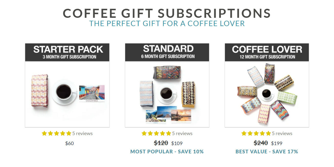 Atlas Coffee Club Coffee gift subscriptions