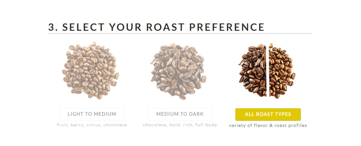 Atlas Coffee Club SELECT YOUR ROAST PREFERENCE