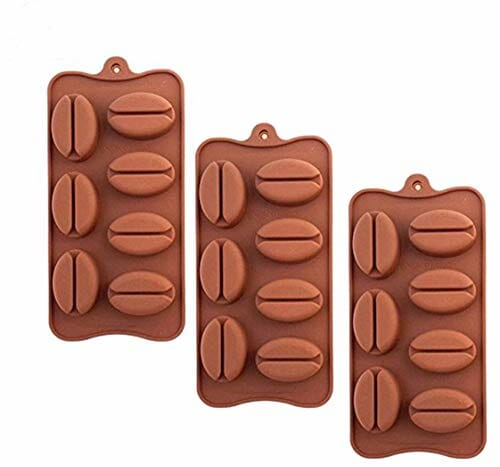 3 Pack X Coffee Bean Shape Ice Cube Chocolate Fondant Soap Tray Mold Silicone