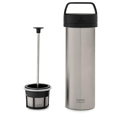 ESPRO P0 Ultralight French Press - Double Walled Stainless Steel Vacuum Insulated Coffee and Tea Maker