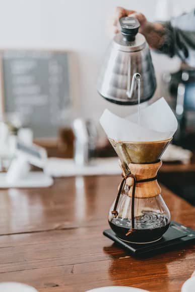 Making Chemex Pour-Over coffee with a gooseneck kettle