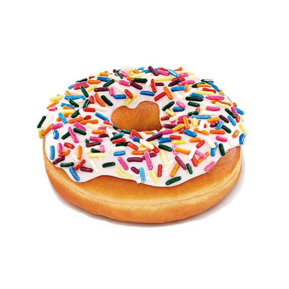  Dunkin’ frosted and sprinkled donut