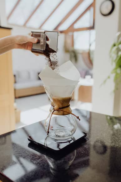 Use medium-coarse grounds for the Chemex