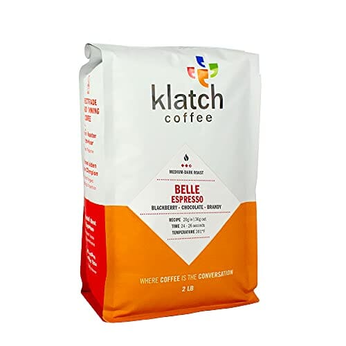 Klatch Coffee Belle Espresso Medium-Dark Roast, 2 Pounds, Whole Bean