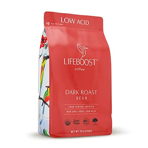 Lifeboost Coffee Whole Bean Coffee Dark Roast - Low Acid Single Origin USDA Organic Coffee 