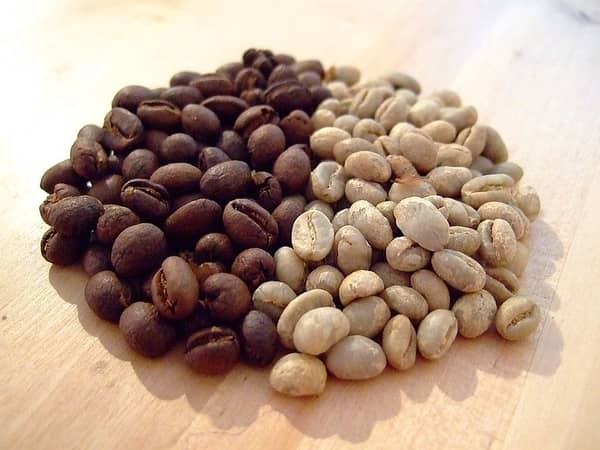  Roasted and unroasted India Peaberry coffee