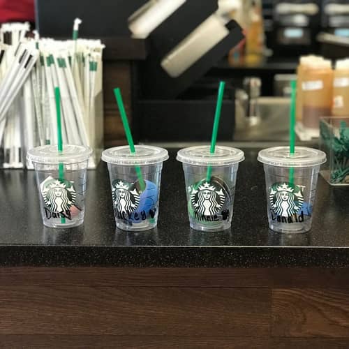  Tall Starbucks coffee cups 