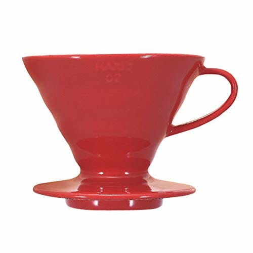 Hario V60 Ceramic Coffee Dripper Pour Over Cone Coffee Maker Size 02, Red