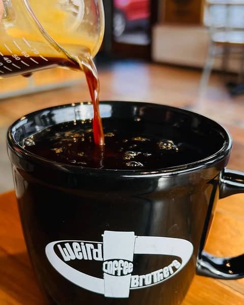   Pour 2 espresso shots over drip coffee to make a Black Eye coffee 