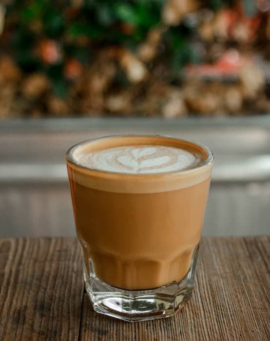 Cortado is typically served with a double espresso