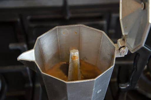 A filthy moka pot that needs to be descaled