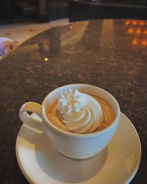 Espresso Con Panna in a white espresso cup