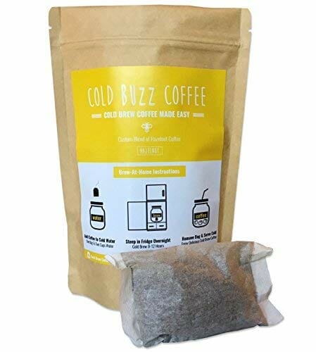 Hazelnut Cold Brew Iced Coffee (5-pack) | Cold Buzz Coffee Bean Bag Packs