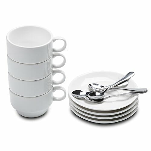 Aozita Espresso Cups and Saucers with Espresso Spoons