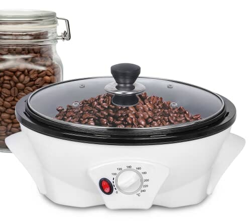 Electric Coffee Roaster Machine 500g Coffee Bean Roaster 0-240℃ Non-Stick Home Peanut Beans Roaster 1200W 110V