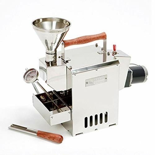 KALDI Home Coffee Roaster Motorize Type Full Package Including Thermometer, Hopper, Probe Rod, Chaff Holder (Gas Burner Required)