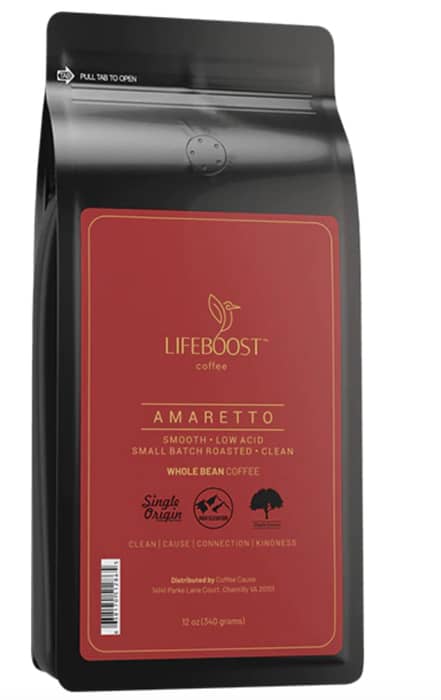 Life Boost Amaretto flavored coffee beans