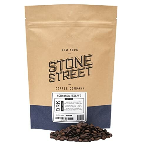 Stone Street Cold Brew Coffee, Strong & Smooth Blend, Low Acid, 100% Arabica, Gourmet Coffee, Whole Bean, Dark Roast