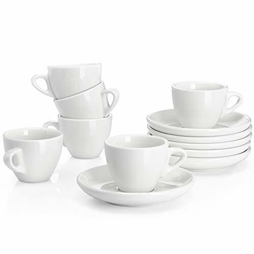 Sweese 401.001 Porcelain Espresso Cups with Saucers