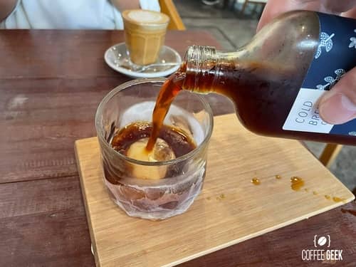 pouring cold brew