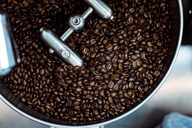 Light or Continental roast beans in coffee roasters