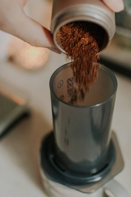 A medium-coarse grind tends to be best for most people, but the AeroPress can work with coffee grounds of all sizes.