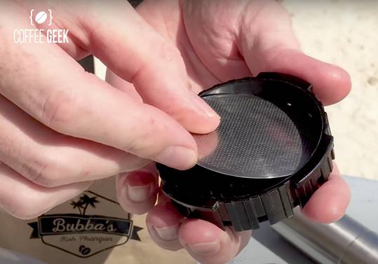 using a reusable metal filter in an AeroPress Coffee Maker