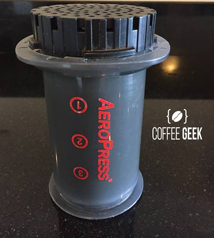 AeroPress storage gets really easy when you put all the parts back together again and compress the coffee maker down into itself