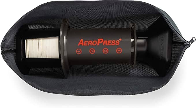 AeroPress makes an official tote bag in the form of a nice branded zipper pouch