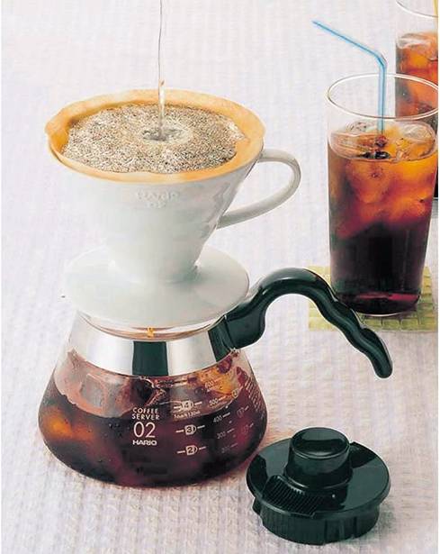 Japanese iced coffee is brewed hot. 