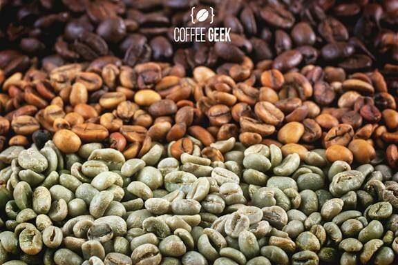 The green coffee beans are then roasted to different degrees in order to produce the full range of products 