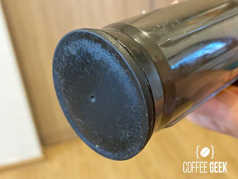 The rubber seal that forms the barrier between the plunger and the AeroPress chamber does tend to wear out over time.