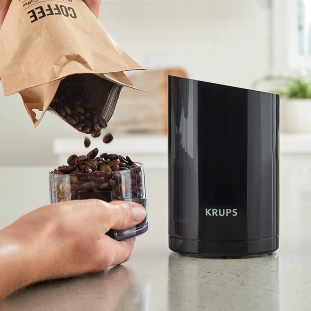 KRUPS grinder is very easy to use. 