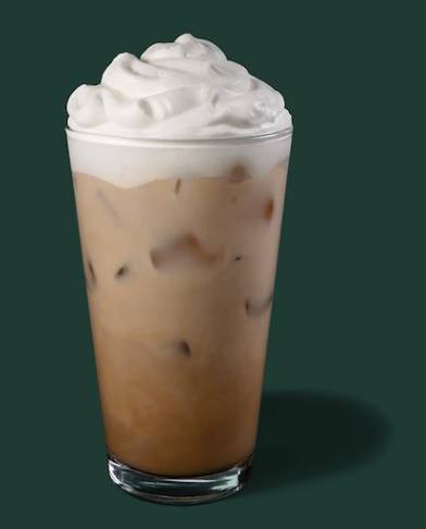 Iced white mocha will give you an energy boost 