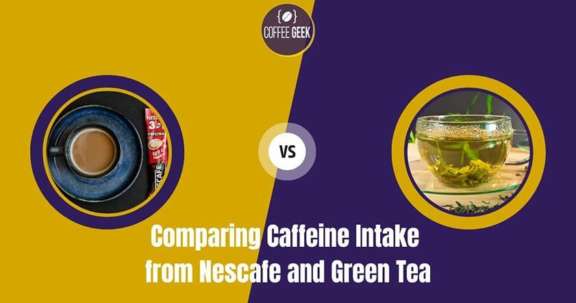Comparing caffeine intake from nesca and green tea.