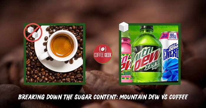 Breaking down the sugar content of mountain dew vs coffee.