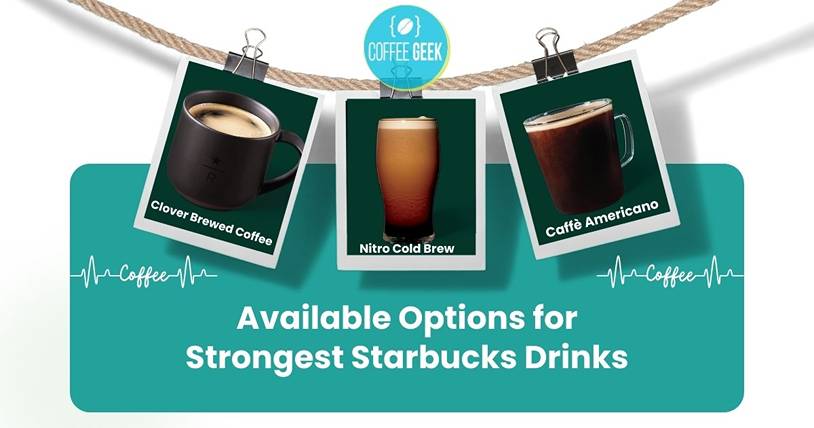 Available options for strongest starbucks drinks.