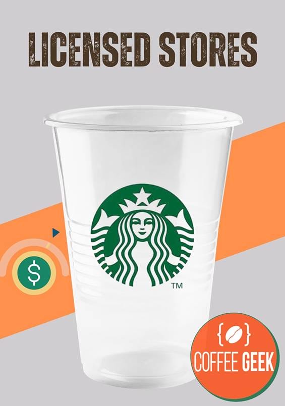 The cost of a cup at a licensed Starbucks store may vary
