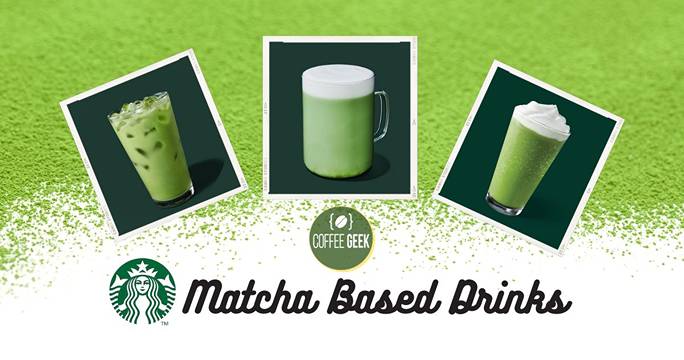 Matcha based drinks at starbucks.
