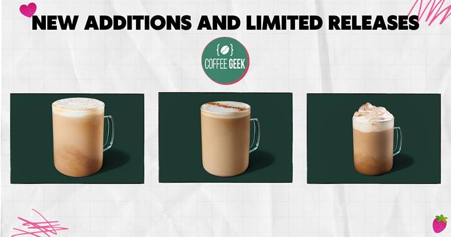 New additions and limited releases at starbucks.