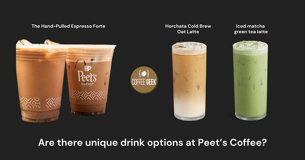 There are different types of drinks at pepsi's coffee.