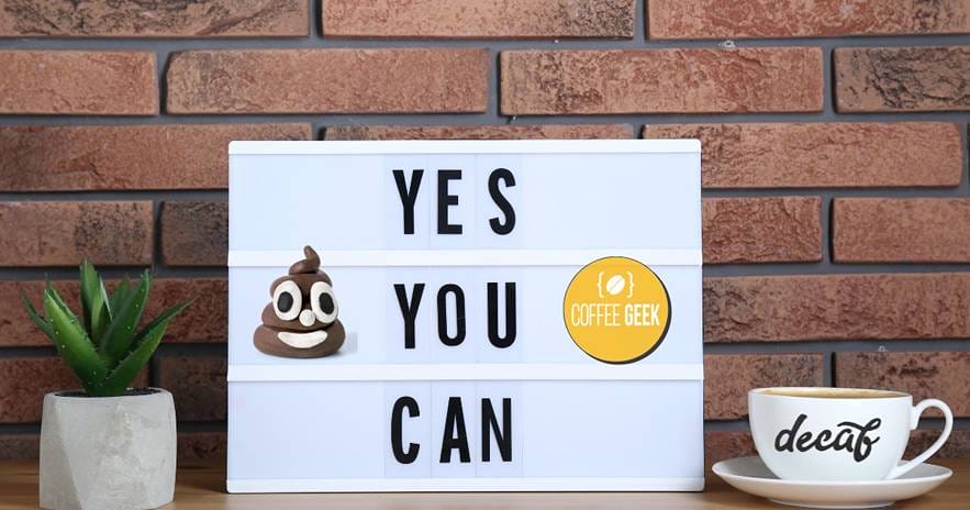 A yes you can sign next to a cup of coffee.