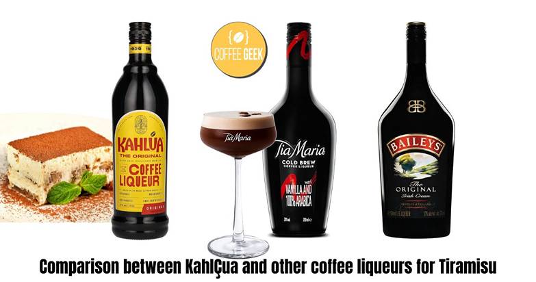 Comparison between kahlua and other coffee liqueurs for tiramisu.