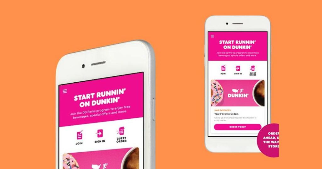 Ordering Via Dunkin’ App