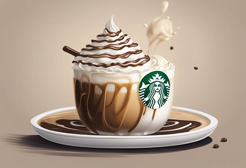 A starbucks latte with whipped cream 