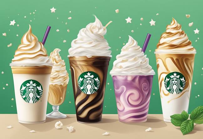 Starbucks Whipped Cream on Different Beverages