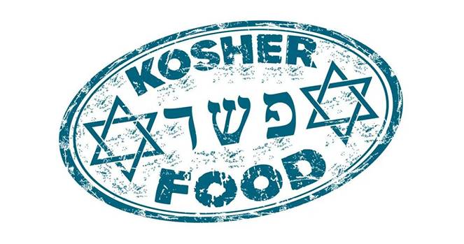 Kosher food logo on a white background.