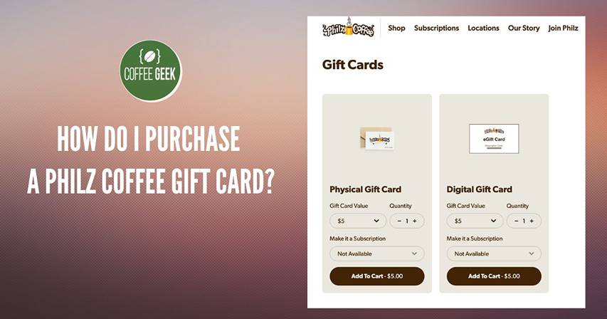 Purchasing Philz Gift Cards
