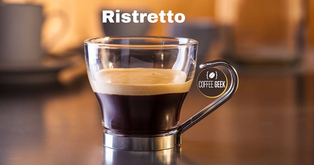 A cup of coffee with the word ristretto on it.